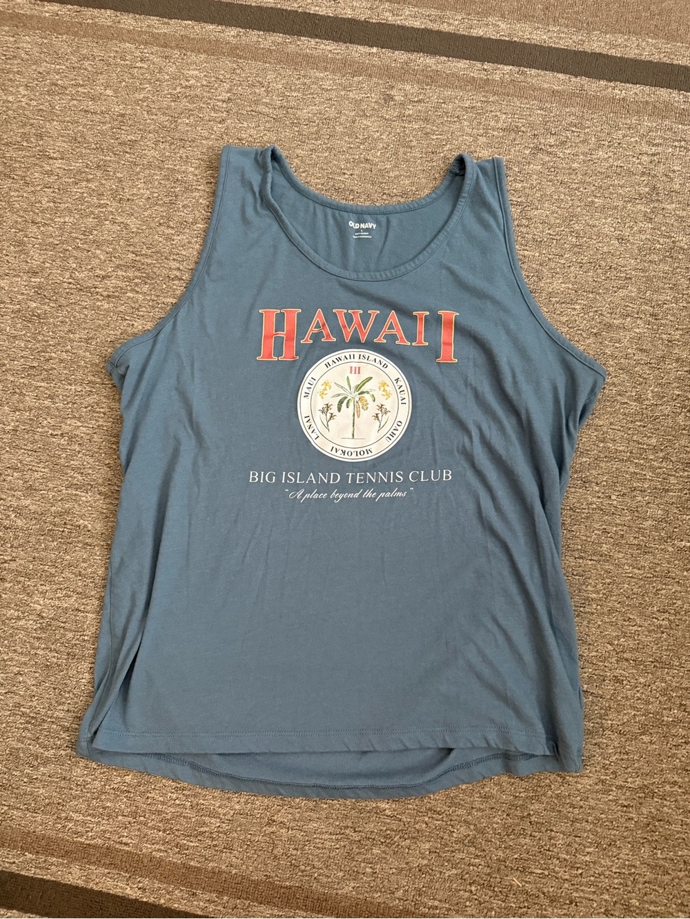 Old Navy Blue Hawaii Graphic Tank Top